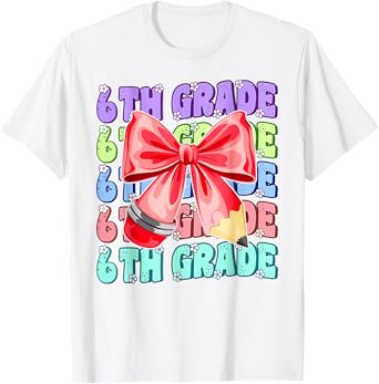 Groovy 6th Grade Back To School First Day of Sixth Grade T-Shirt