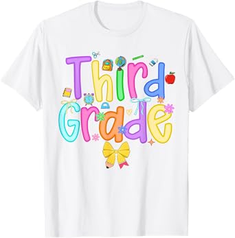 Third Grade Back To School Girls Bow 3rd Grade Teachers Kids T-Shirt