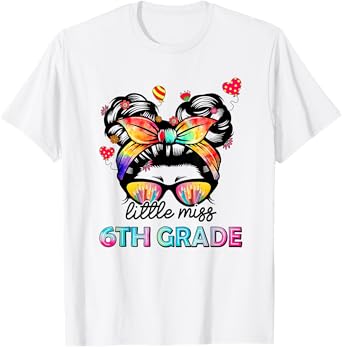 Little Miss Sixth Grade Back To School 6th Grade Girls T-Shirt