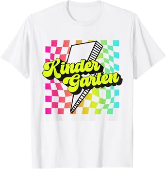 Retro Kindergarten Lightning Bolt Elementary Back To School T-Shirt