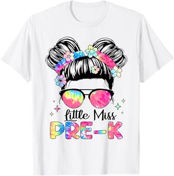 Little Miss Pre-K Girls Kids Back To School Preschool T-Shirt
