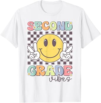 Second Grade Vibes Smile Face 2nd Grade Team Back To School T-Shirt