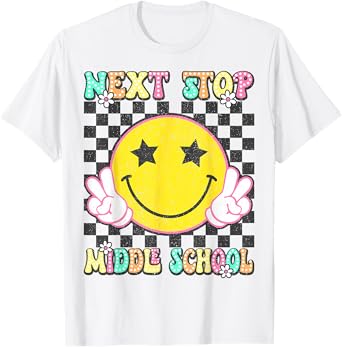 Next Stop Middle School Groovy Elementary School Graduation T-Shirt