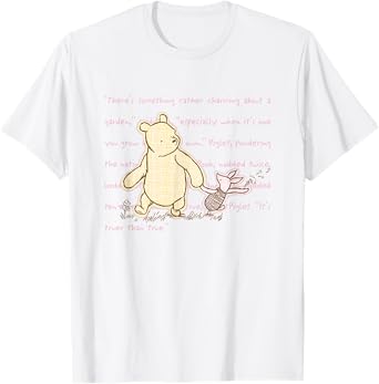 Disney Winnie the Pooh And Piglet Quote Cute Big Chest Logo T-Shirt