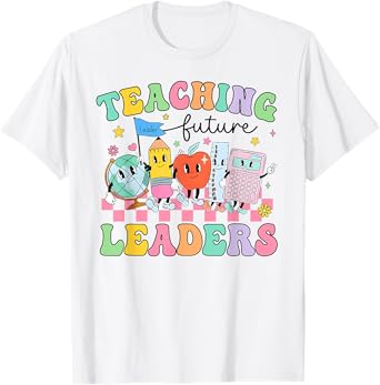 Retro Teaching Future Leaders Groovy Teacher Back To School T-Shirt