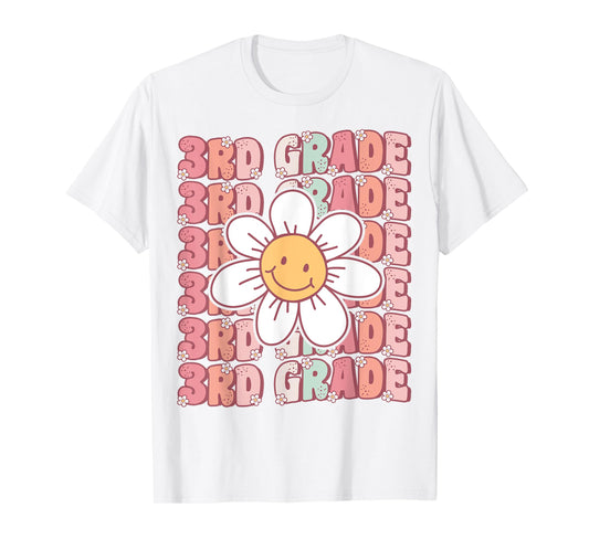 70s Groovy 3rd Grade Back To School First Day of Third Grade T-Shirt