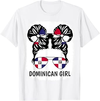 Dominican Girl Dominicana Republic Flag Hispanic Heritage T-Shirt