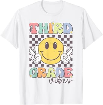 Third Grade Vibes Smile Face 3rd Grade Team Back To School T-Shirt