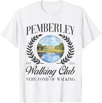 Jane Austen 250th Anniversary Pemberley Walking Club Regency T-Shirt