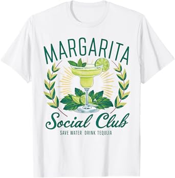 Margarita Social Club Est Tequila Cocktail Club Drinking T-Shirt