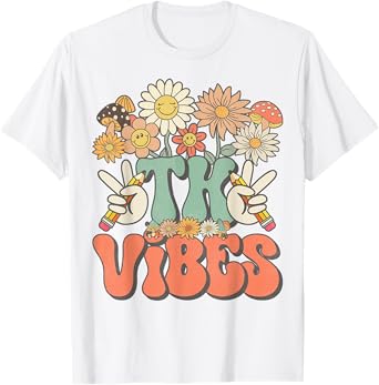 Retro Groovy Hippie Wildflower Daisy TK Teachers Girls Kids T-Shirt