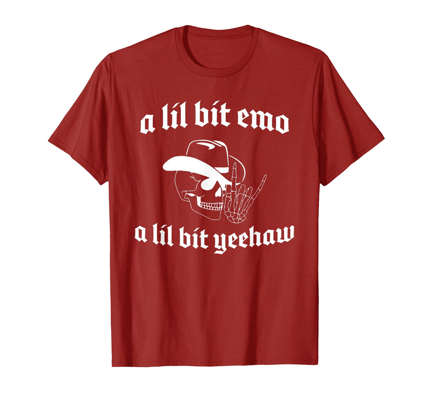 A Lil Bit Emo A Lil Bit Yeehaw Skeleton Howdy Western T-Shirt
