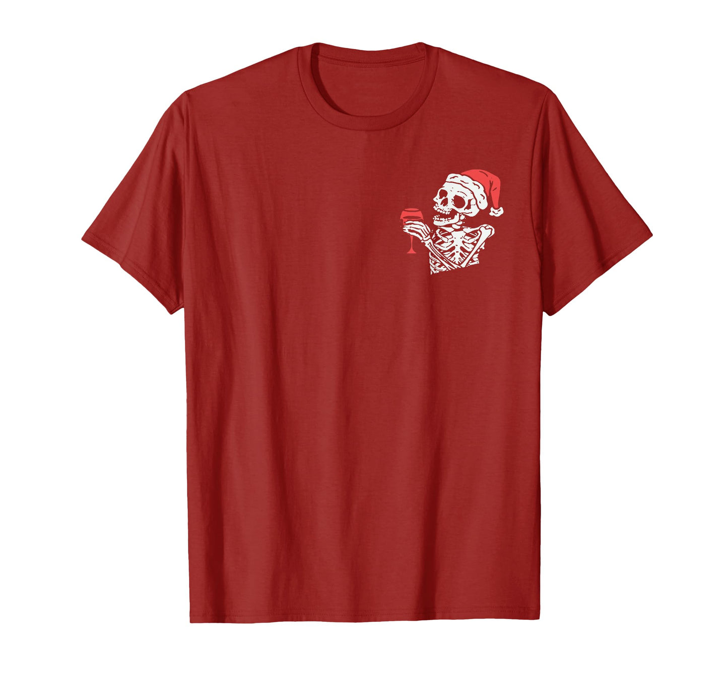 (2 Sided) Skeleton Full of Holiday Spirit Christmas T-Shirt