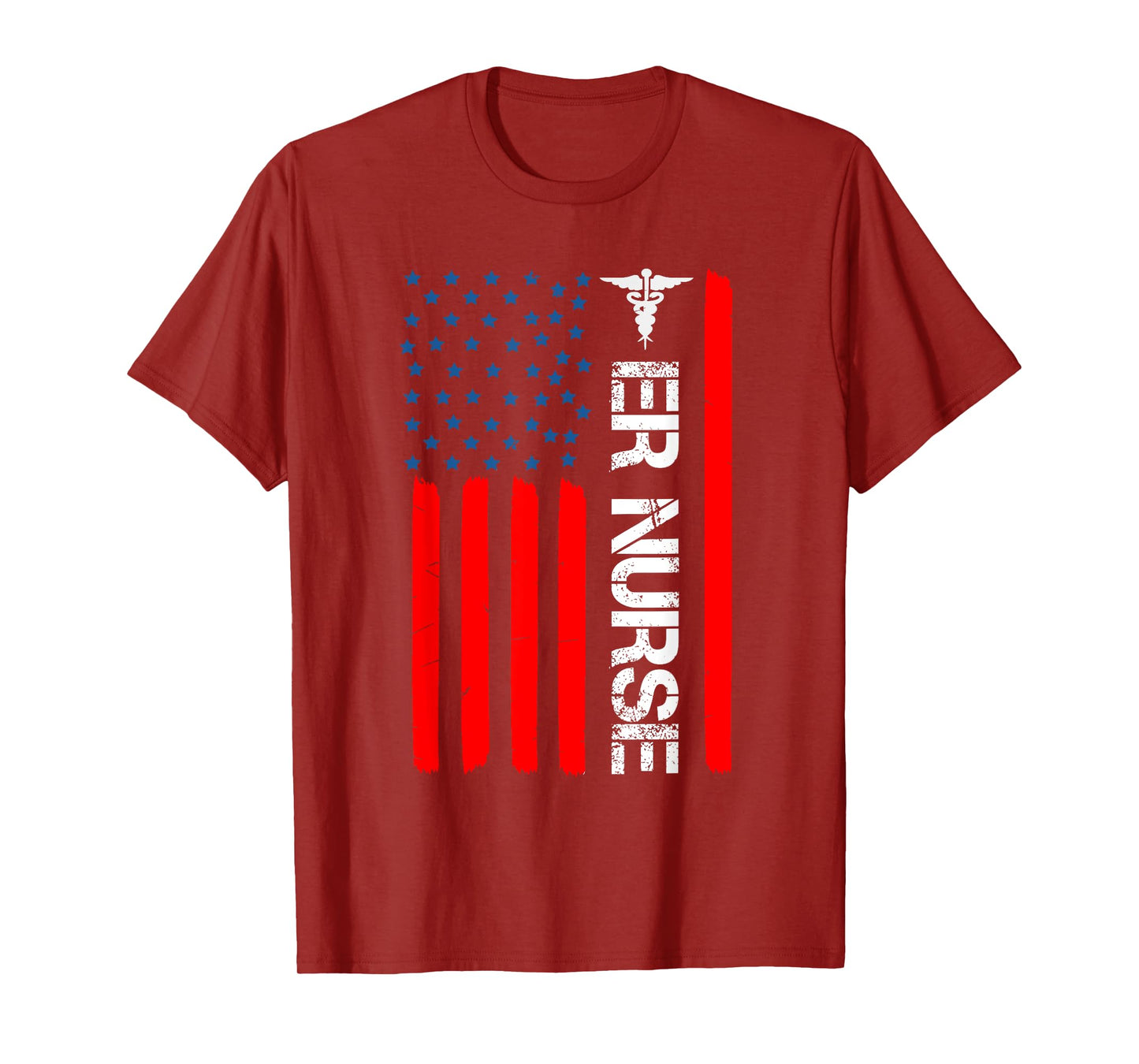 4th of July RN Patriotic ER Nurse Shirt Retro American Flag T-Shirt for Women Kids Men