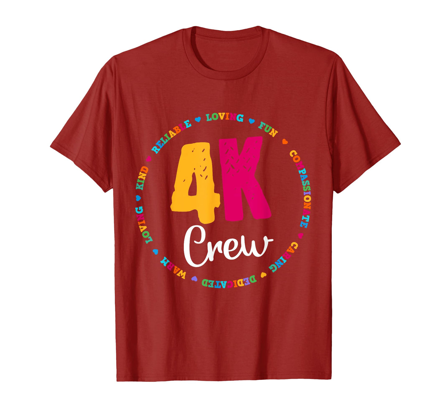 4K Crew Squad Team Teacher Kindergarten Kinder Elementary T-Shirt