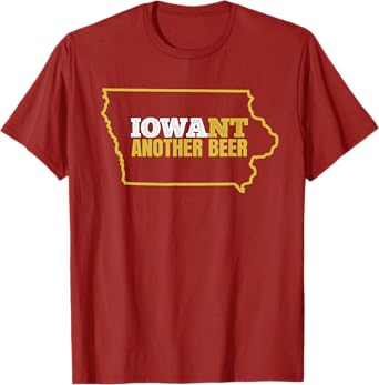 Funny Iowa Beer Shirt-Distressed Iowa State Map T Shirt T-Shirt