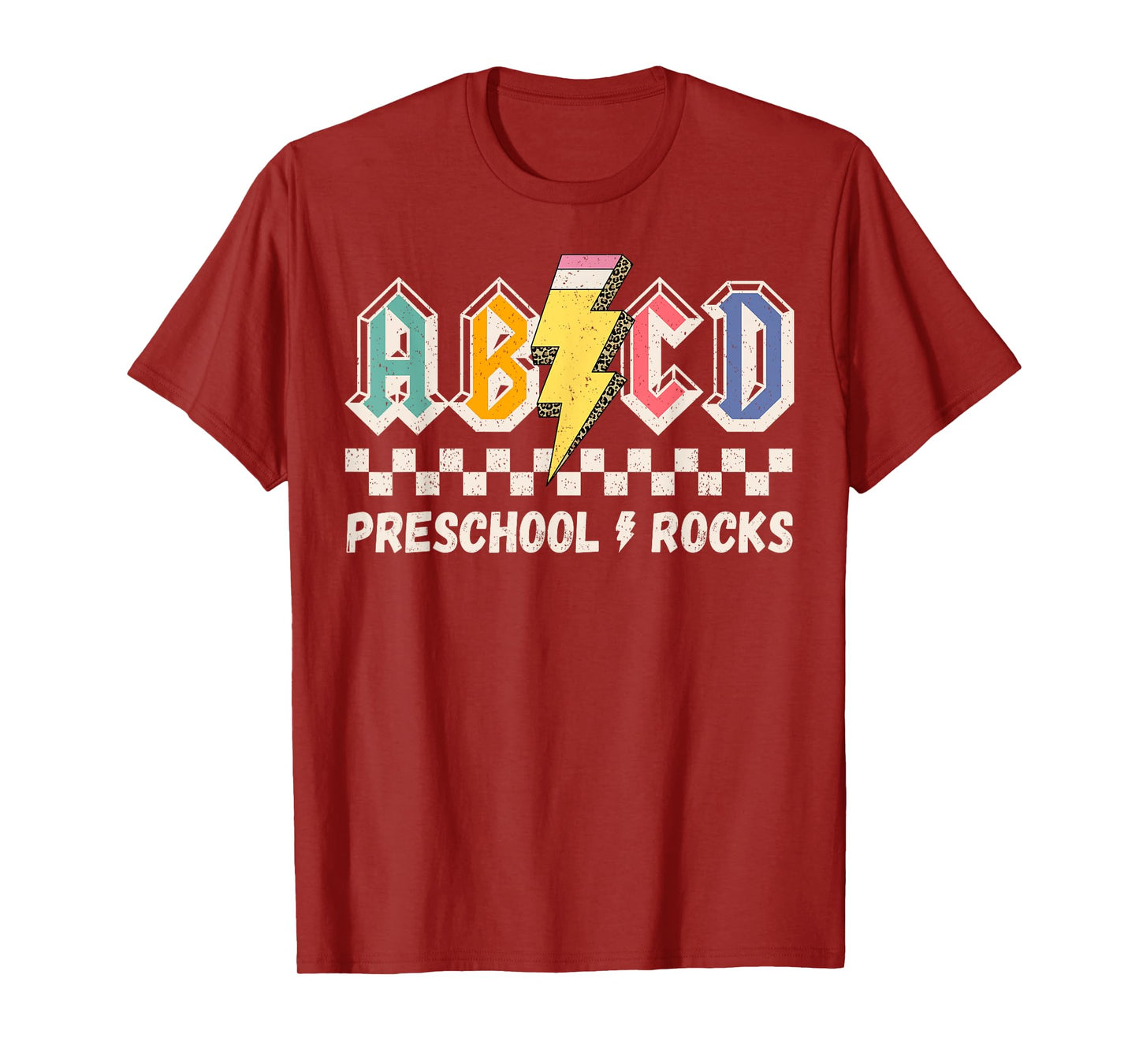 ABCD Preschool Rocks Pencil Lightning Teachers Rock Boys T-Shirt