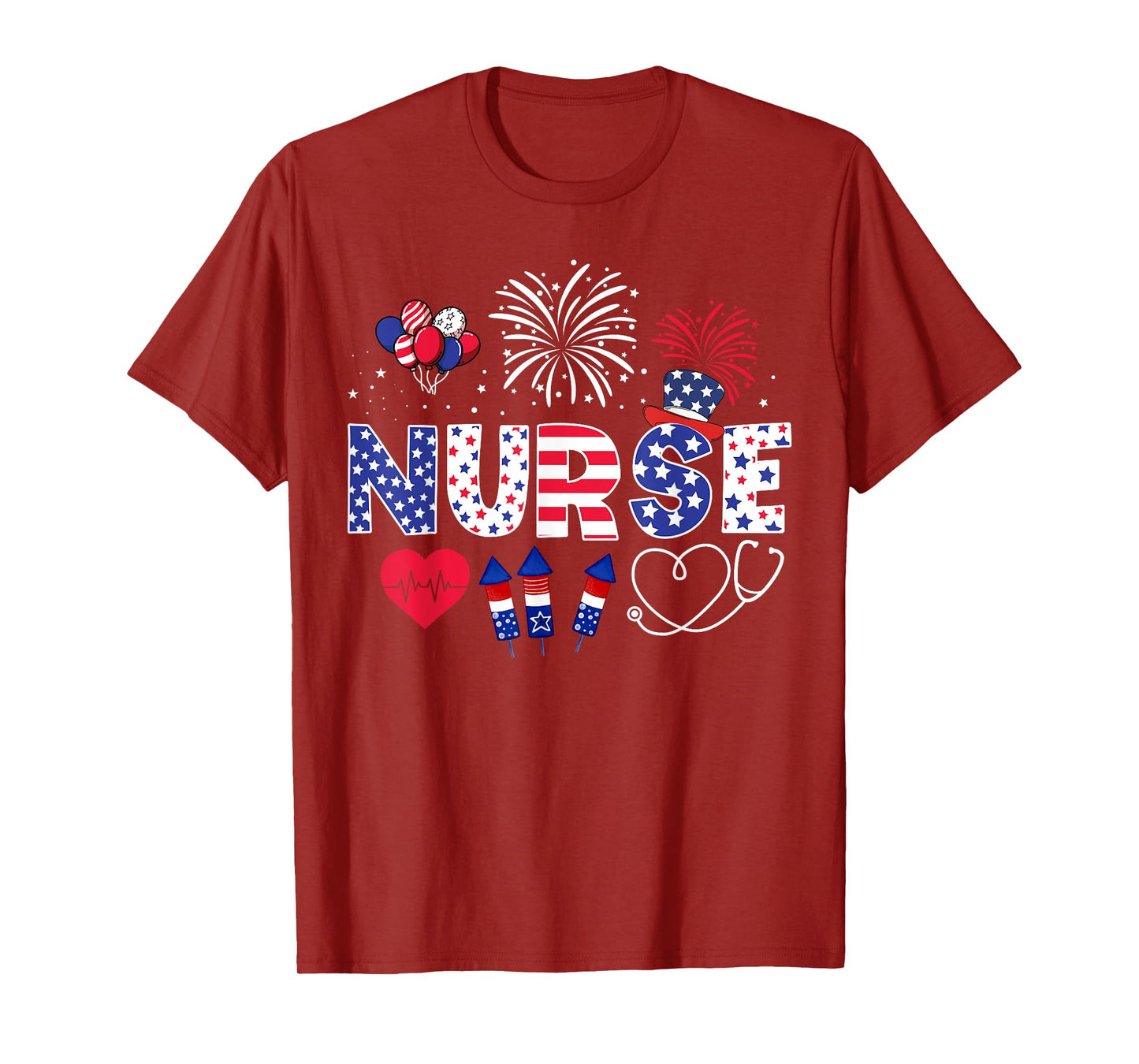 4th of July Nurse American Flag Fourth Of July Nurse T-Shirt