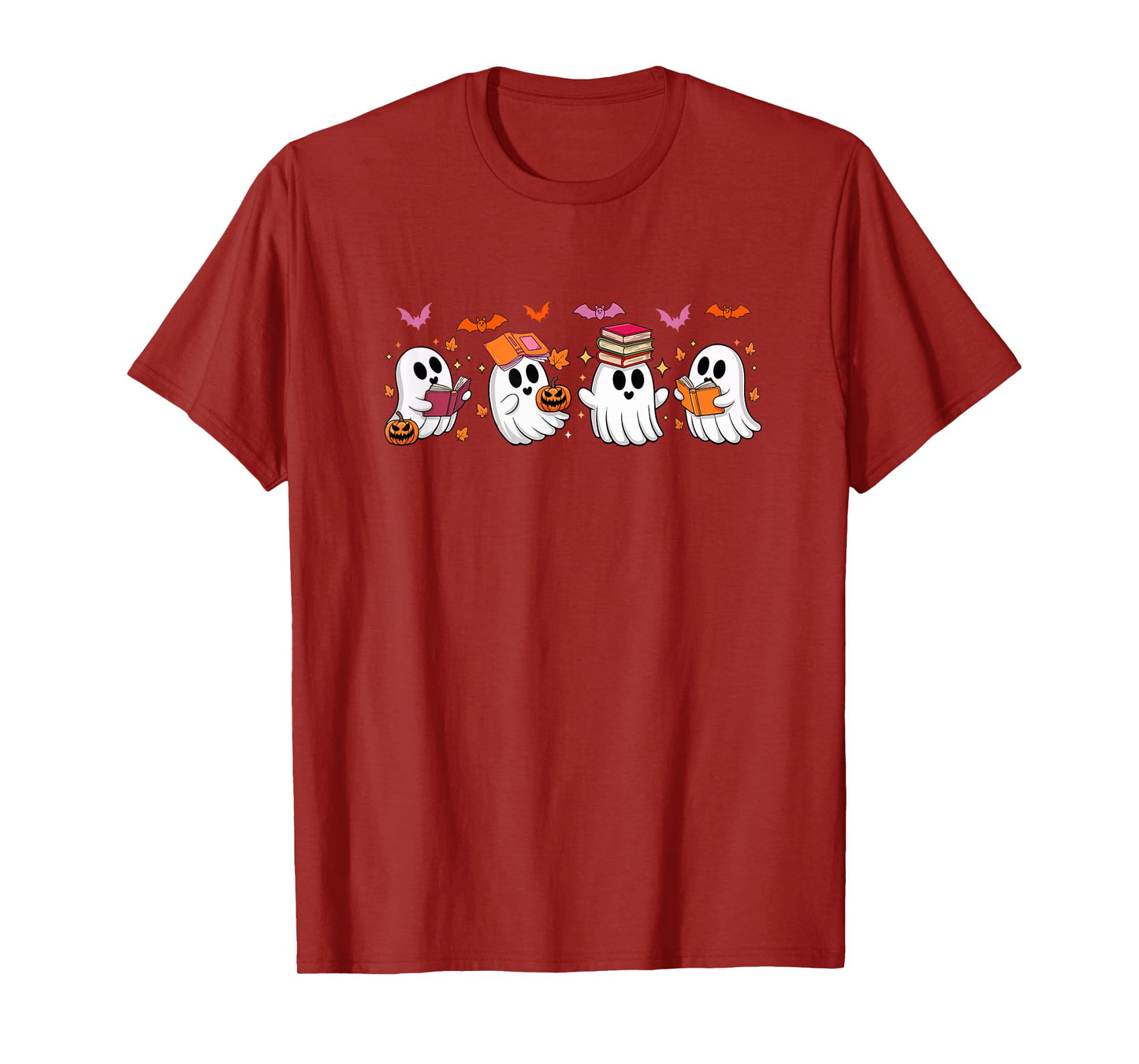 Halloween Group Boo Ghosts Reading Books Bookworm Librarian T-Shirt