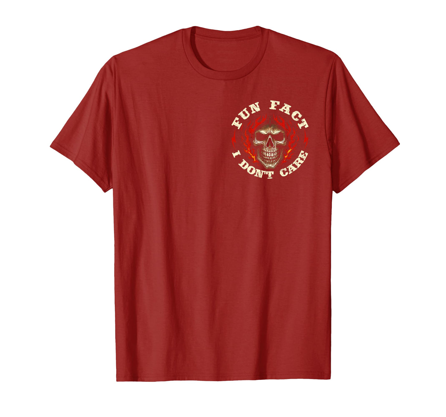 (2 Sided) Fun Fact I Don't Care Funny Skeleton Saying Quote T-Shirt