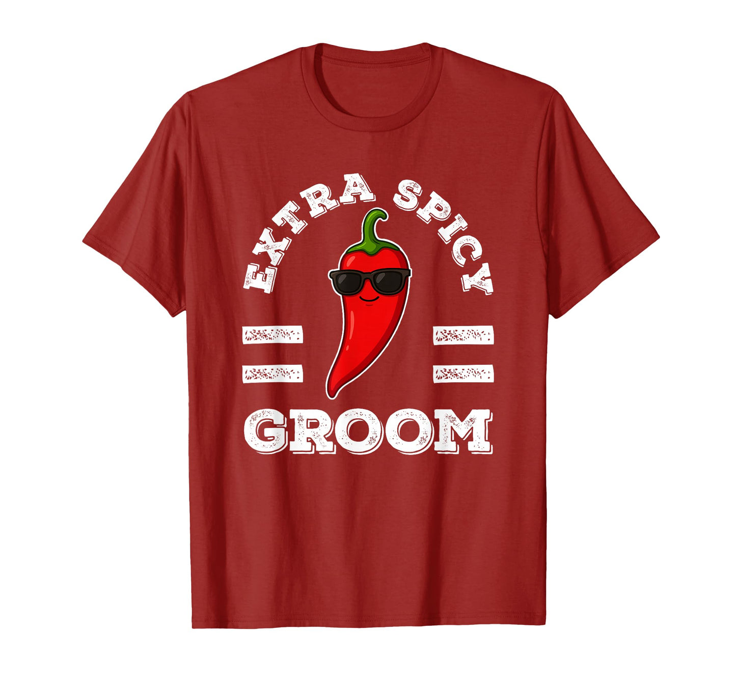Extra Spicy Groom for Men Foodie Humor Hot Chili Pepper Pun T-Shirt