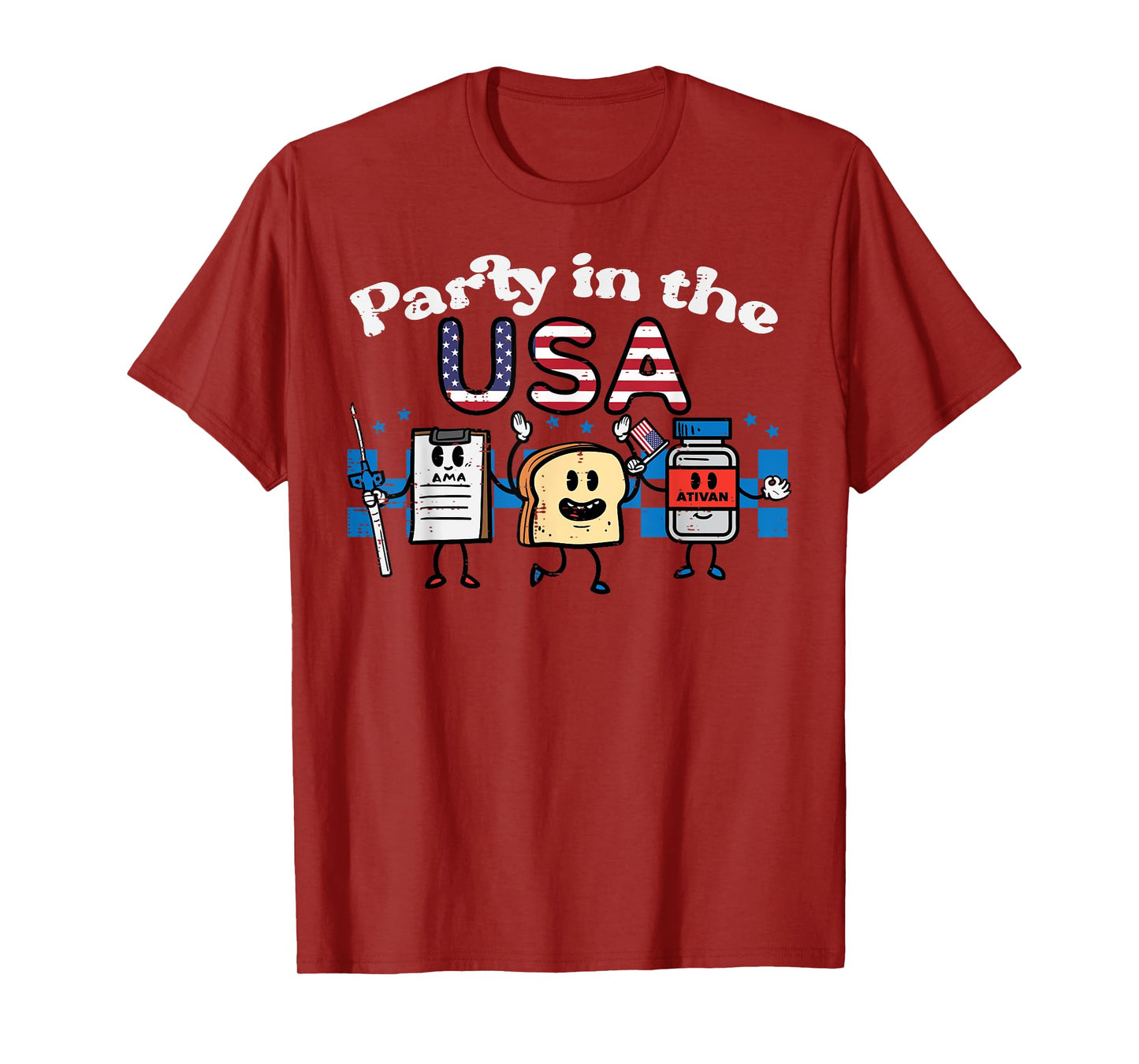 4th July Nurse Party USA Ativan Scrub Top Patriot Women Men T-Shirt