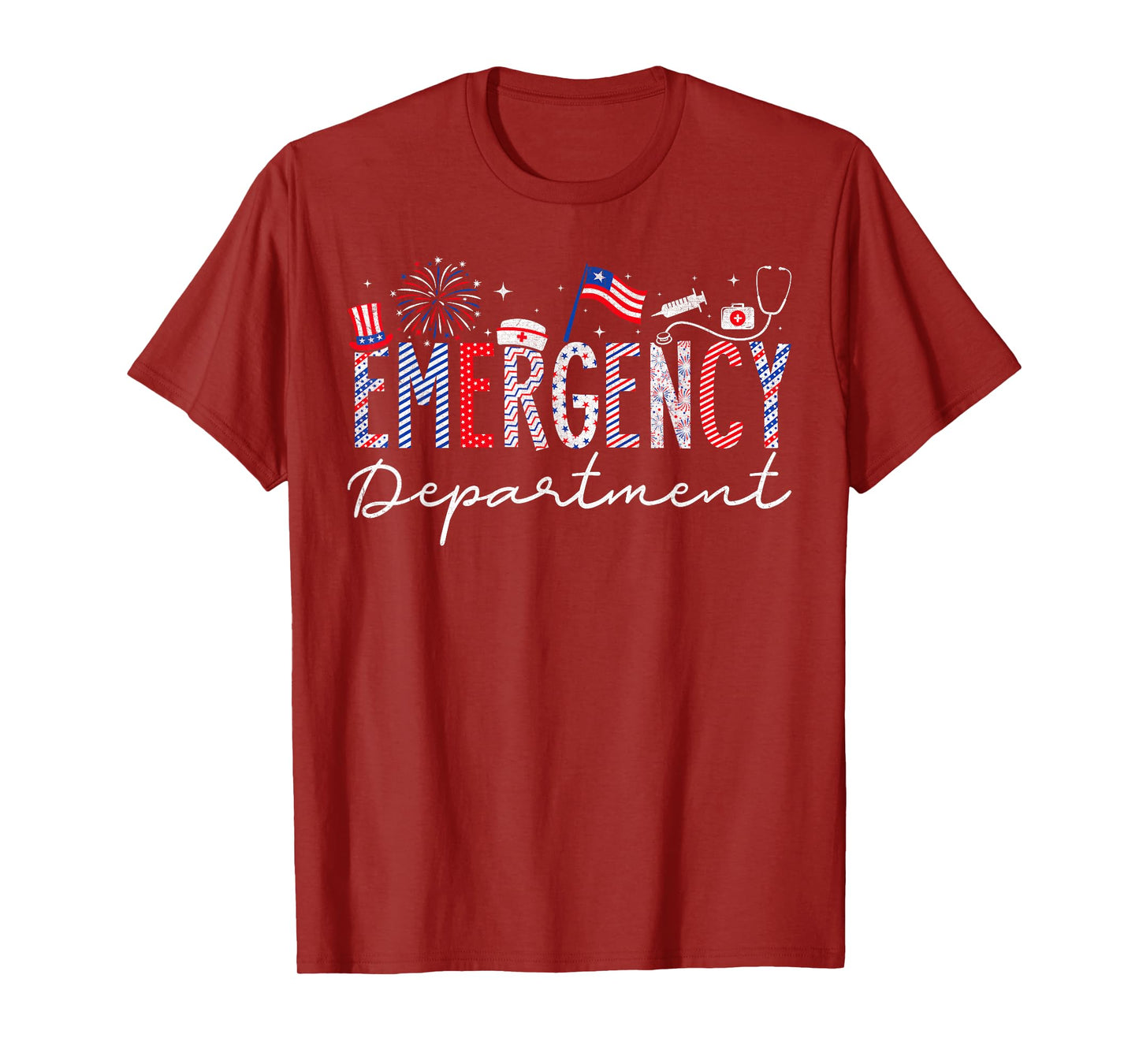 4th Of July EMERGENCY Department Nurse Patriotic Nurses T-Shirt