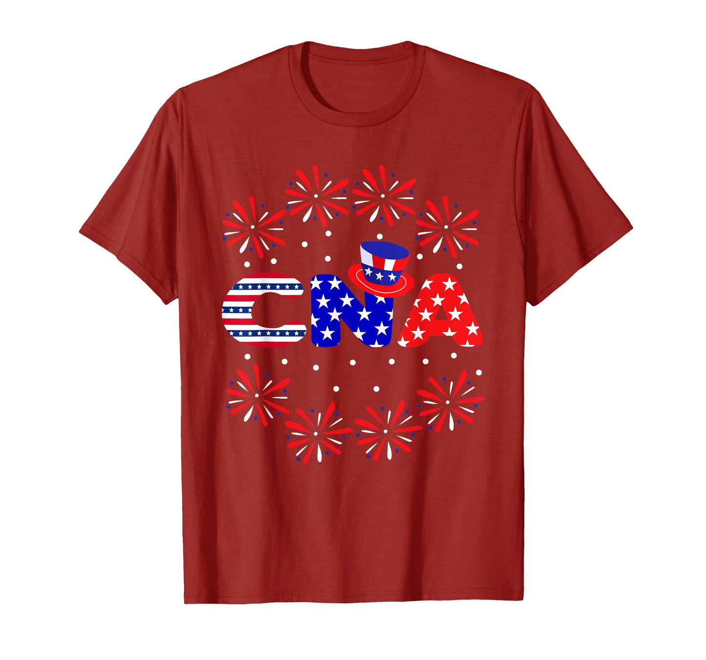 4th Of July CNA Nurse Red White Blue USA Flag Patriotic T-Shirt for Women Men