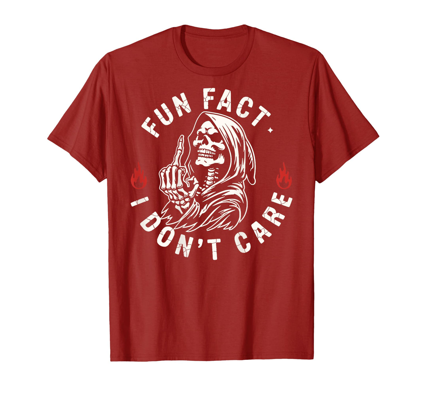 (ON Back) Fun Fact I Don't Care Grim Reaper Skeleton T-Shirt
