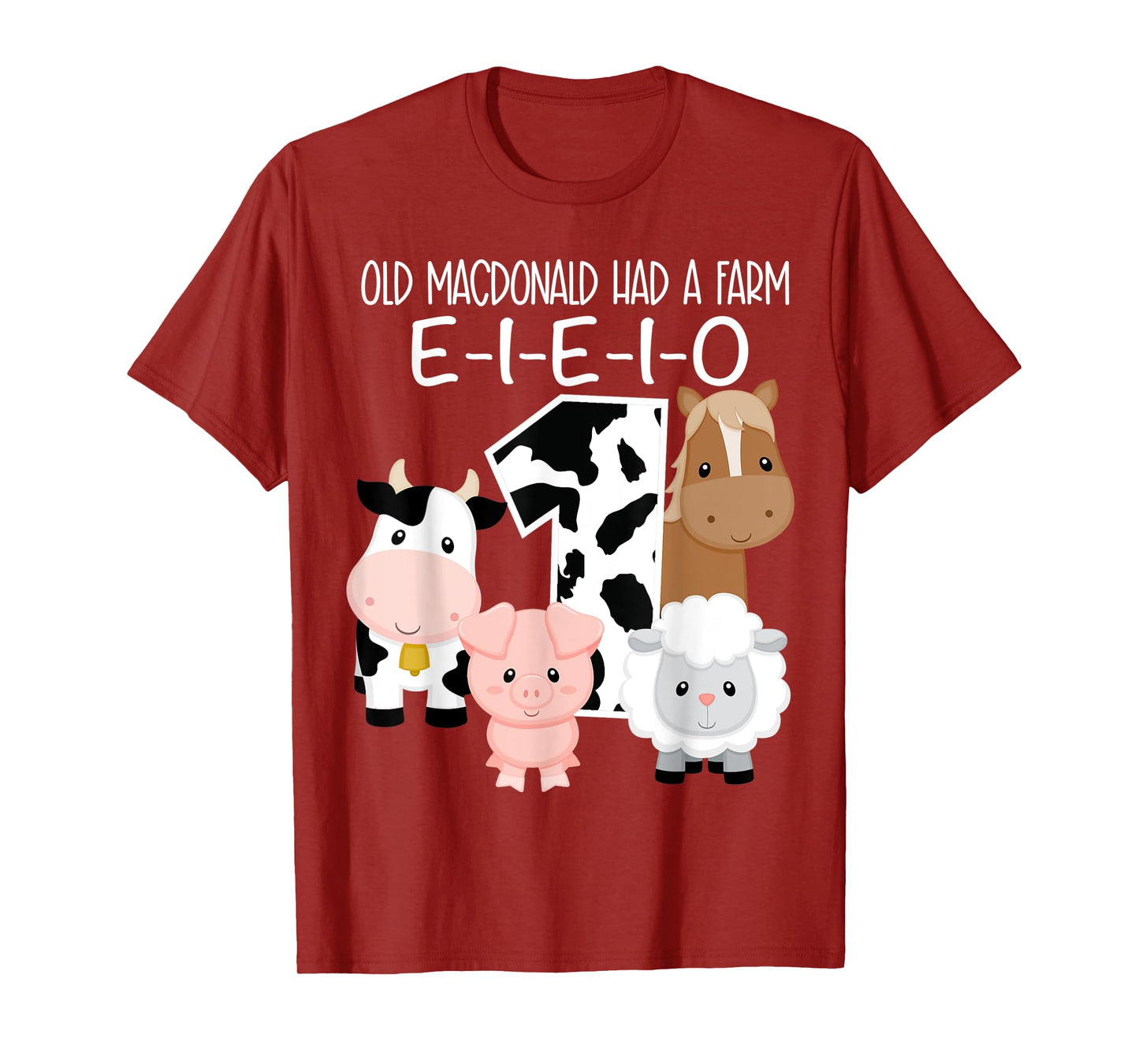 1st Birthday Old MacDonald Farm Theme Birthday Farm Animals T-Shirt