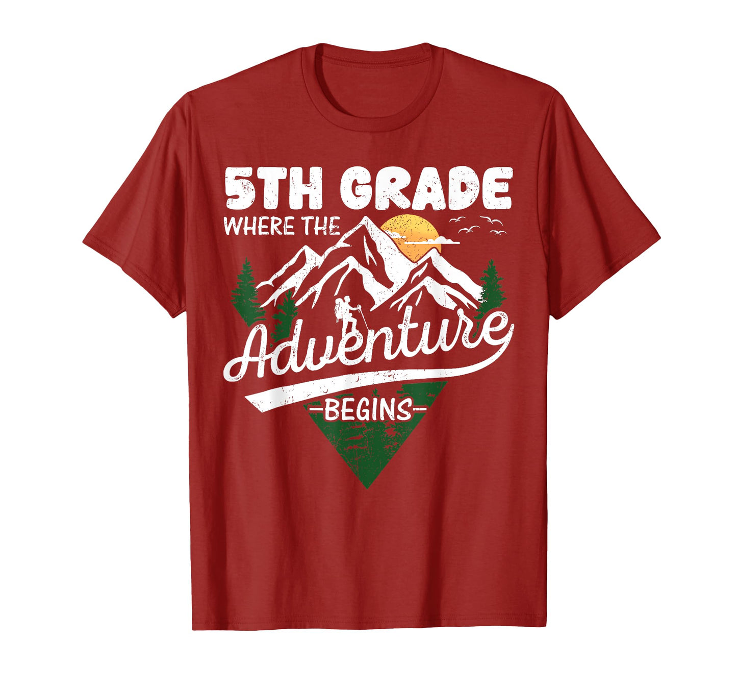 5th Grade Adventure Begins First Day Of School Teacher Kids T-Shirt