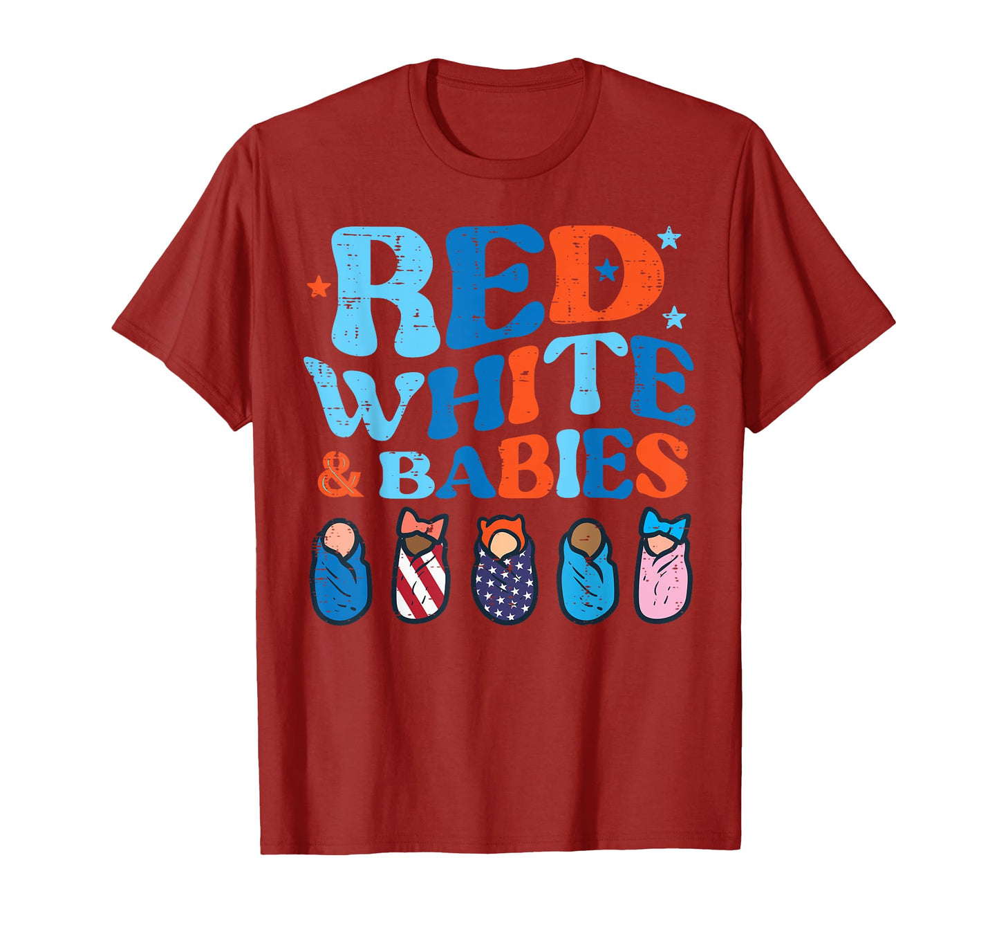 4th July Nicu Nurse Red White Babies Patriot Scrub Top Women T-Shirt