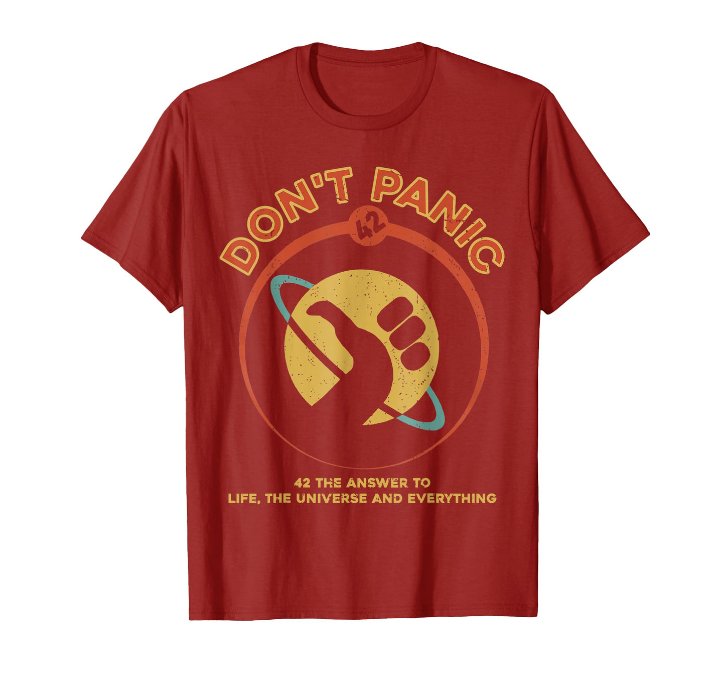 42 Answer to Life The Universe And Everything Don't Panic T-Shirt