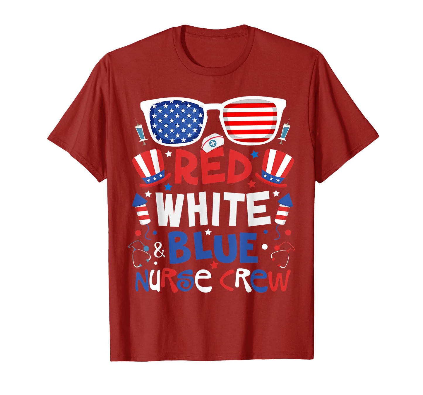 4th Of July Nurse Crew Scrub Tops Patriotic Nurses Matching T-Shirt for Women Kids Men