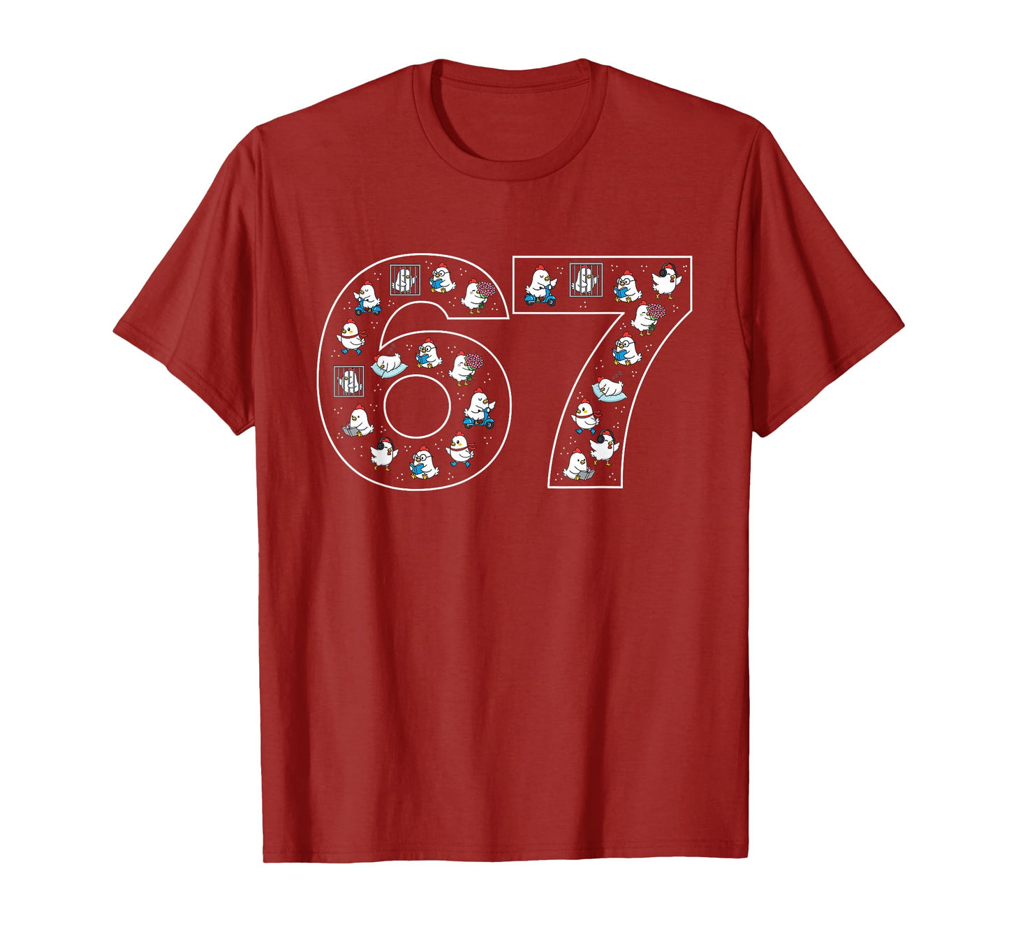 67 Six Seven Chicken Farm Rooster f caw f T-Shirt