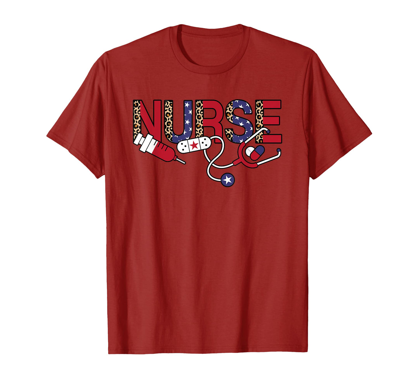4th Of July Patriotic Nurse American Flag USA Nursing Women T-Shirt