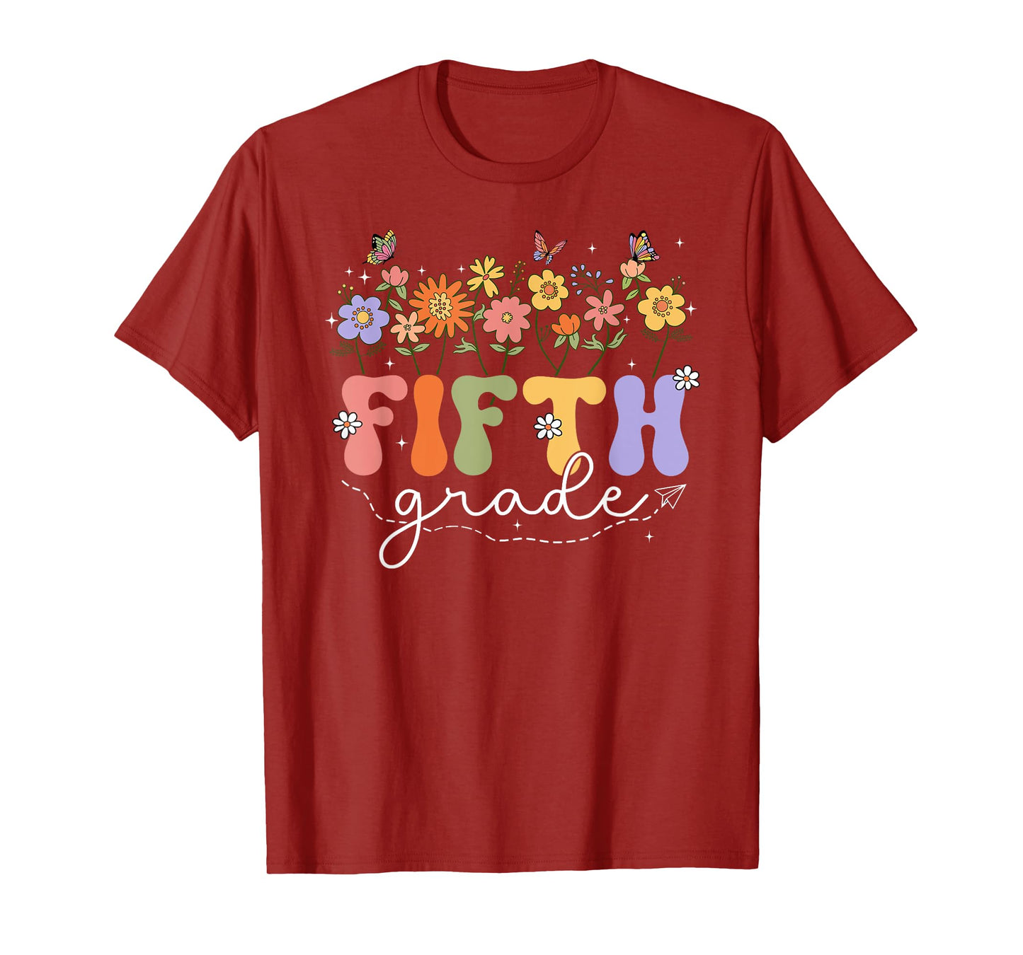 5th Fifth Grade Teacher Wildflower Back To School Floral T-Shirt