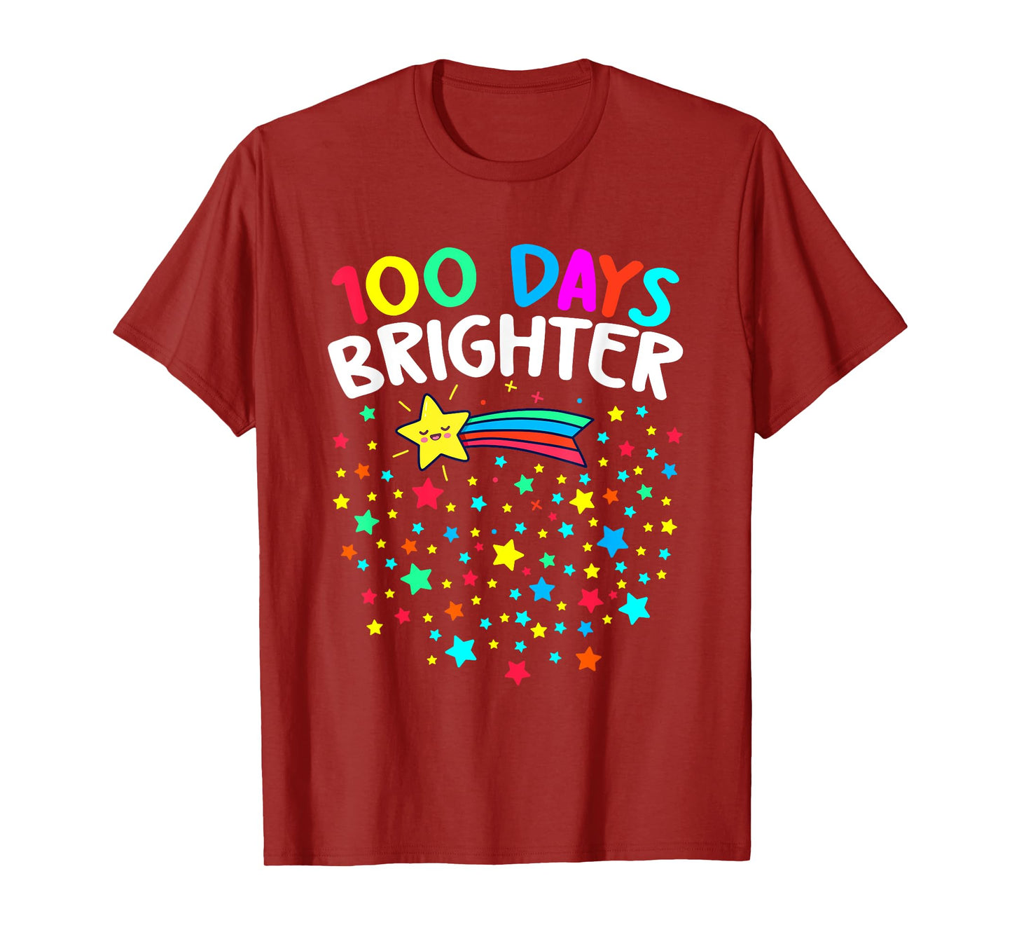 100 Days Brighter Happy 100 Days Of School Teachers Kids T-Shirt