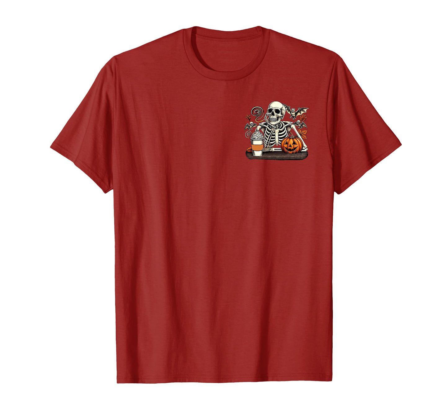 (2 Sided) Skeleton Just Waiting for Halloween T-Shirt