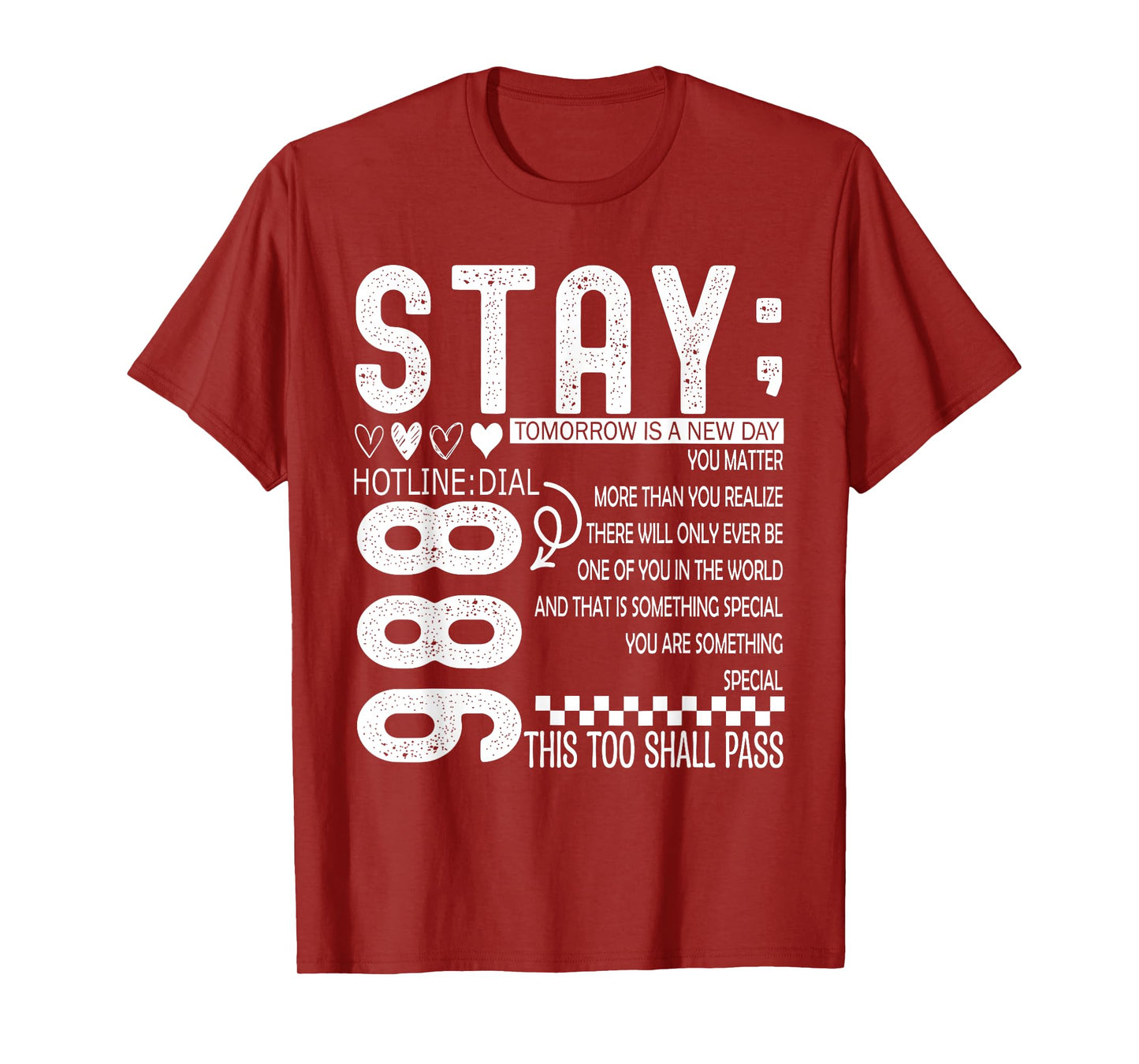 998 Semicolon Stay Mental Health Awareness Support Squad T-Shirt