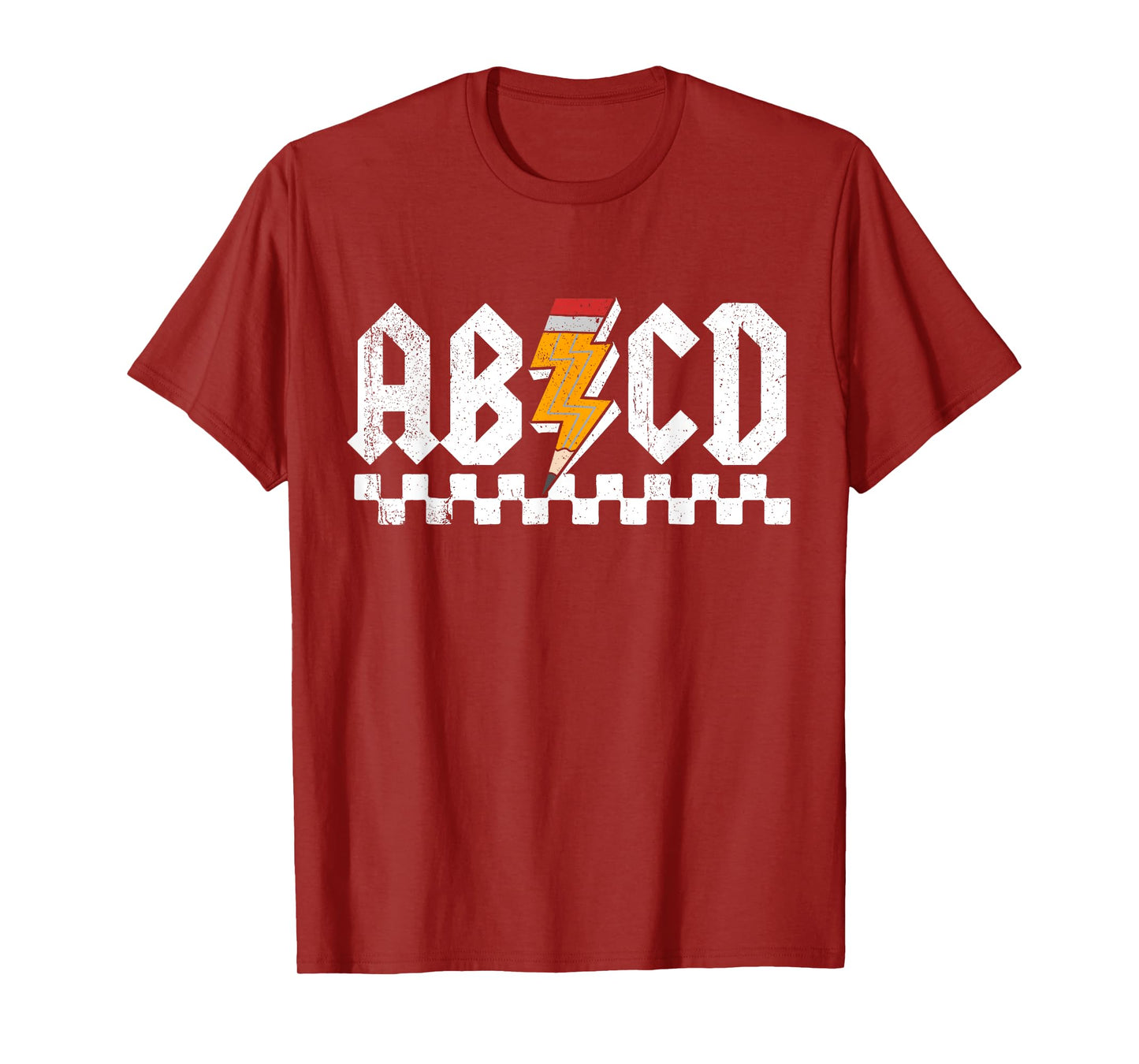 AB CD Lightning Checkered Pencil Leopard Testing Day Teacher T-Shirt for Men Women Kids