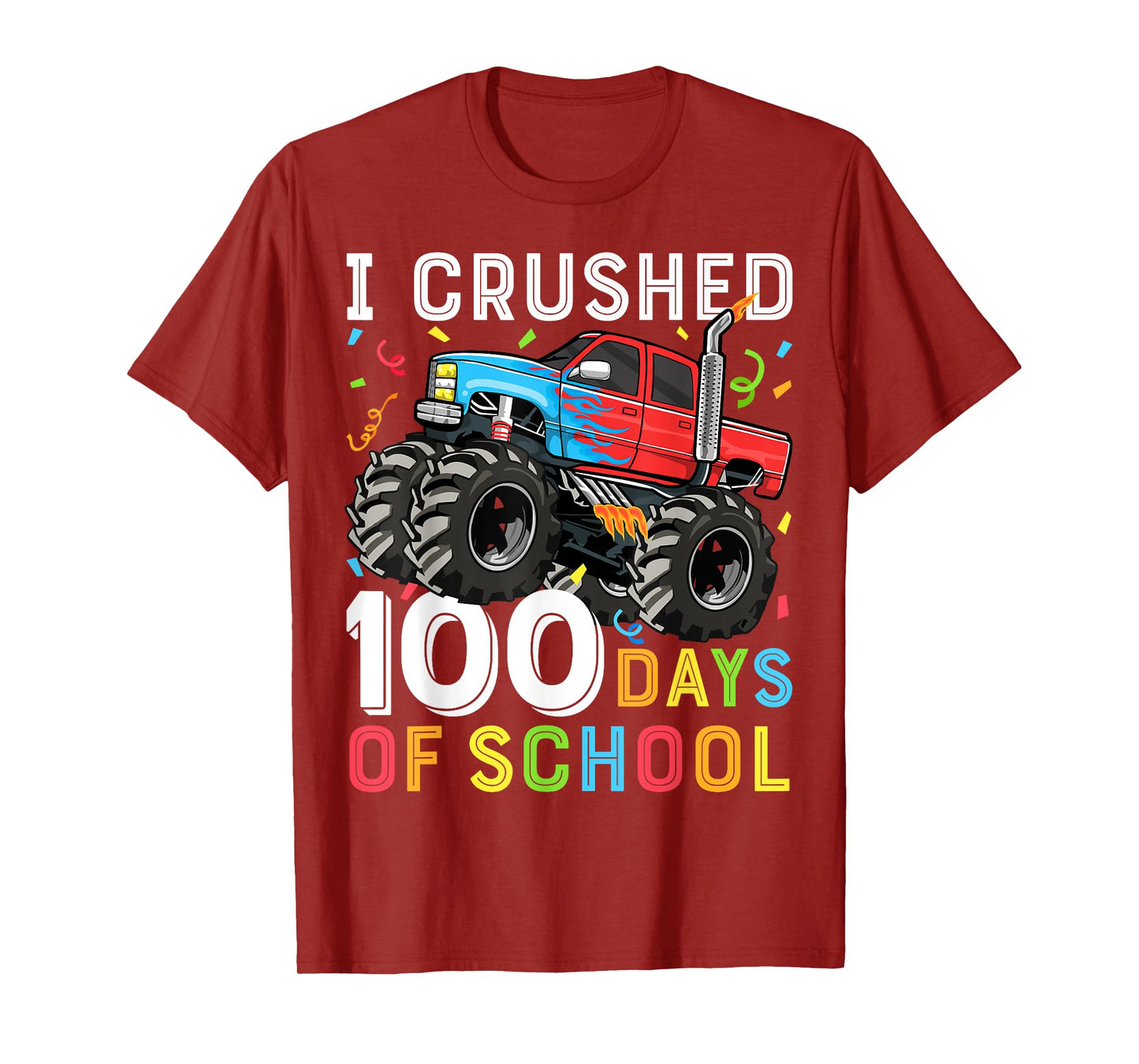 100 Days of School Monster Truck 100th Day of School Boys T-Shirt