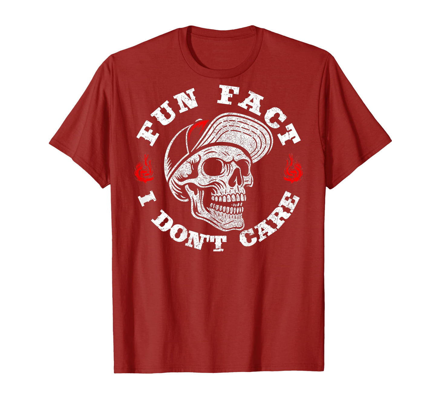 (ON Back) Fun Fact I Don't Care Funny Skeleton Saying Quote T-Shirt
