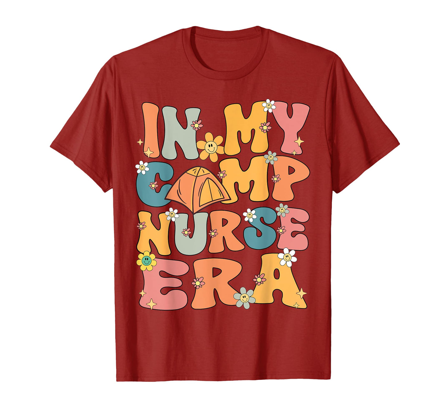 In My Camp Nurse Era Retro Groovy Summer Camp Nurse Cute T-Shirt for Men Women Kids