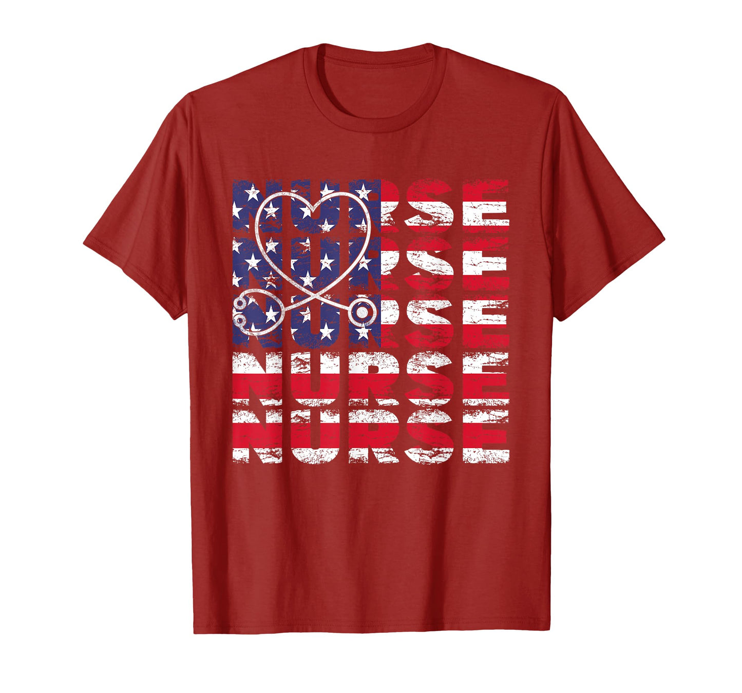 4th Of July Nurse American Flag Nursing USA Patriotic Women Kids Men T-Shirt