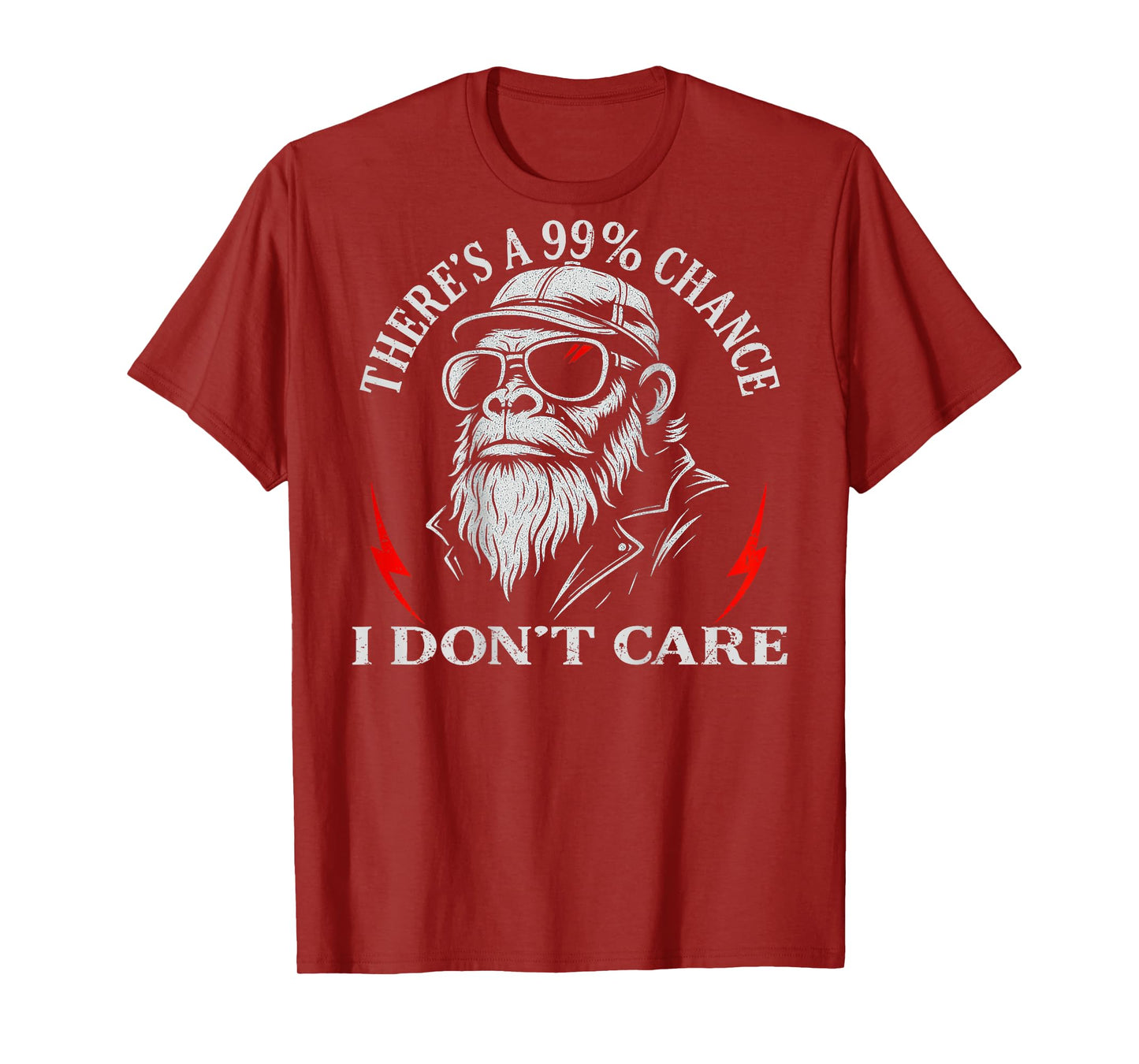 (ON Back) There's A 99% Chance I Don't Care Funny Monkey Men T-Shirt