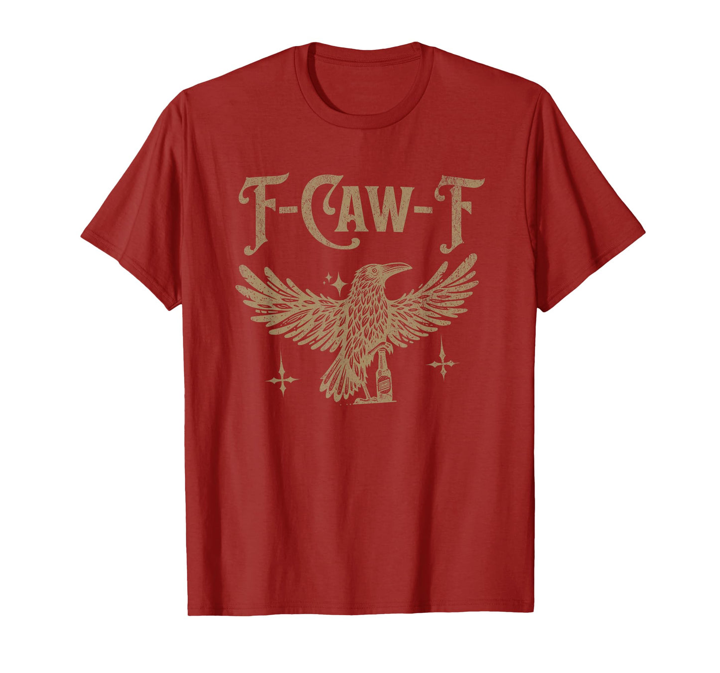 Alt Grunge Crow F-Caw-F Goth Goblincore Distressed Funny T-Shirt