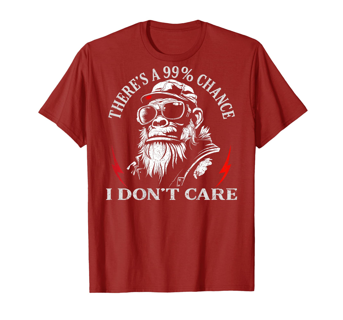 (ON Back) There's A 99% Chance I Don't Care Funny Monkey Men T-Shirt