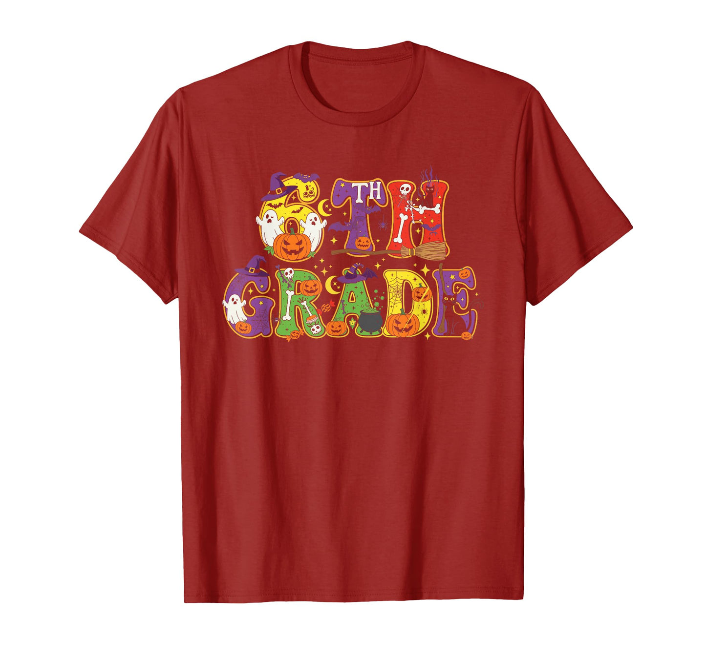 5th Grade Pumpkin Ghost Skeleton Halloween Kids Mens Womens T-Shirt