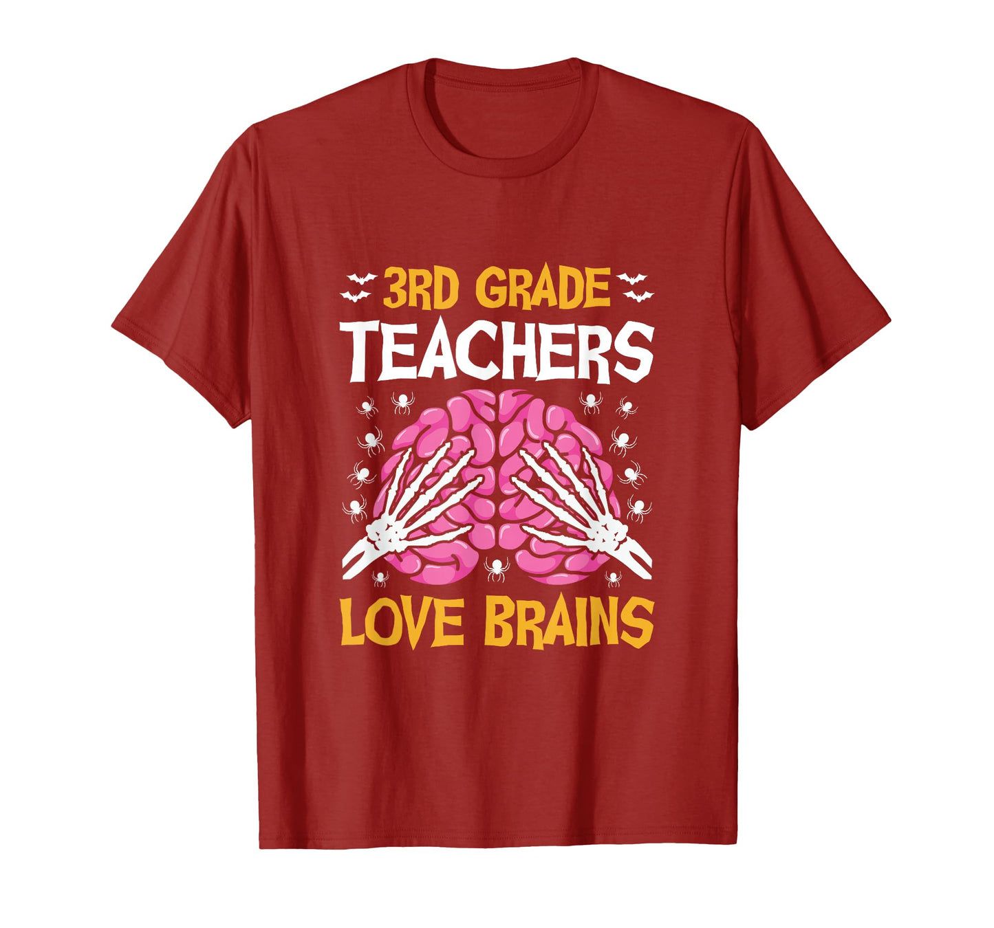 3rd Grade Teachers Love Brains Funny Halloween School T-Shirt